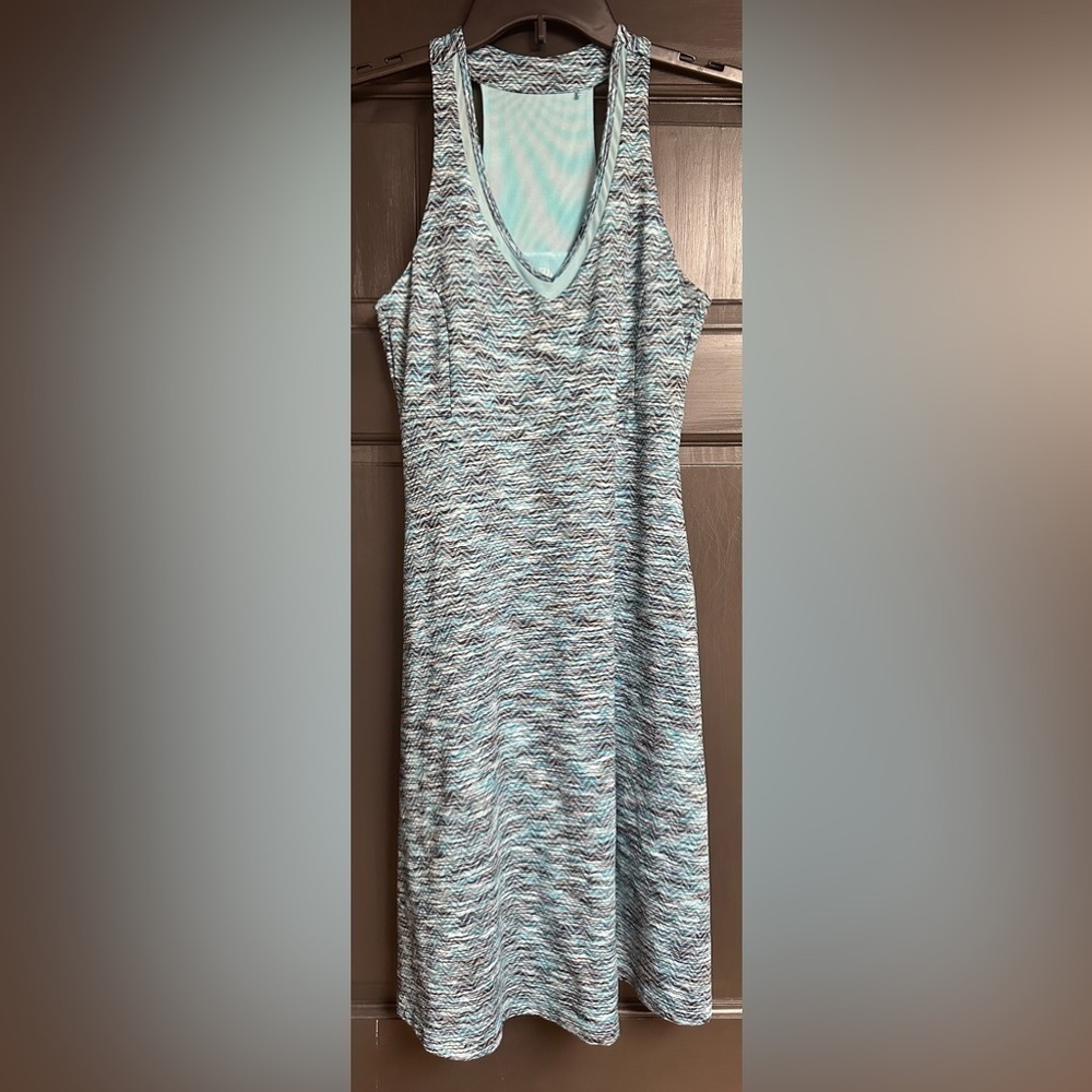 MPG Athletic Active Workout Halter Dress Women’s Size Small Blue & Black Pattern
